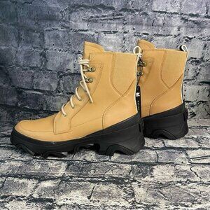 SOREL Brex Lace Boots Women's 10.5 Tawny Buff / Black Waterproof Leather
